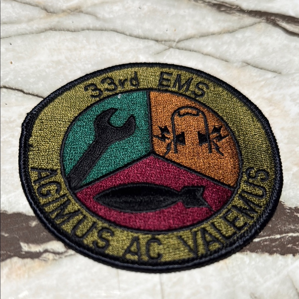 33rd EMS AGIMUS AC VALEMUS Patch Military USAF Equipment Maintenance Squadron US